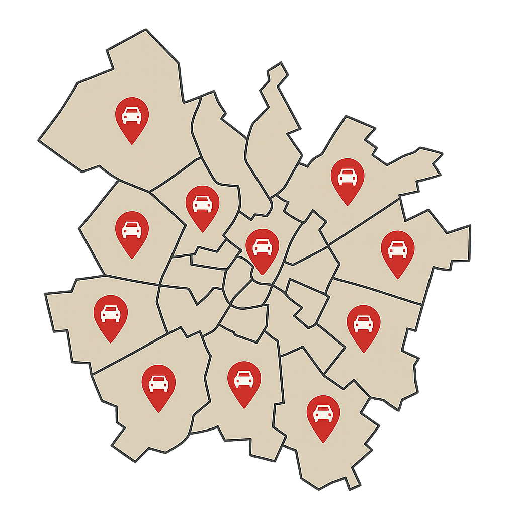 Stadtkarte von Celle mit Markierungen für den Auto Verkaufen Service auch für Unfallwagen und Autos mit Motorschaden