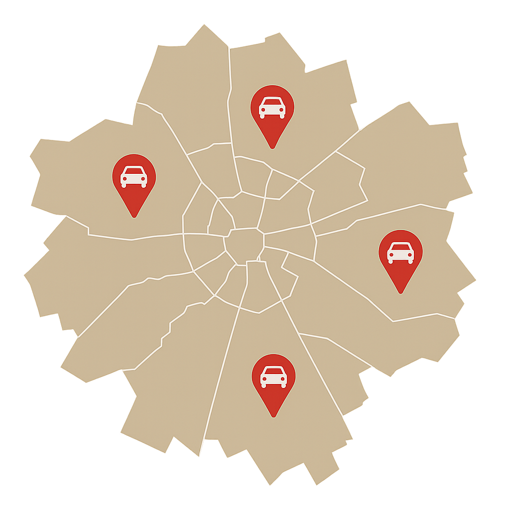 Stadtkarte von Coesfeld mit Markierungen für Fahrzeugankauf in allen Stadtteilen von Lette bis Goxel zum Auto Verkaufen von Unfallwagen und Fahrzeugen mit Motorschaden