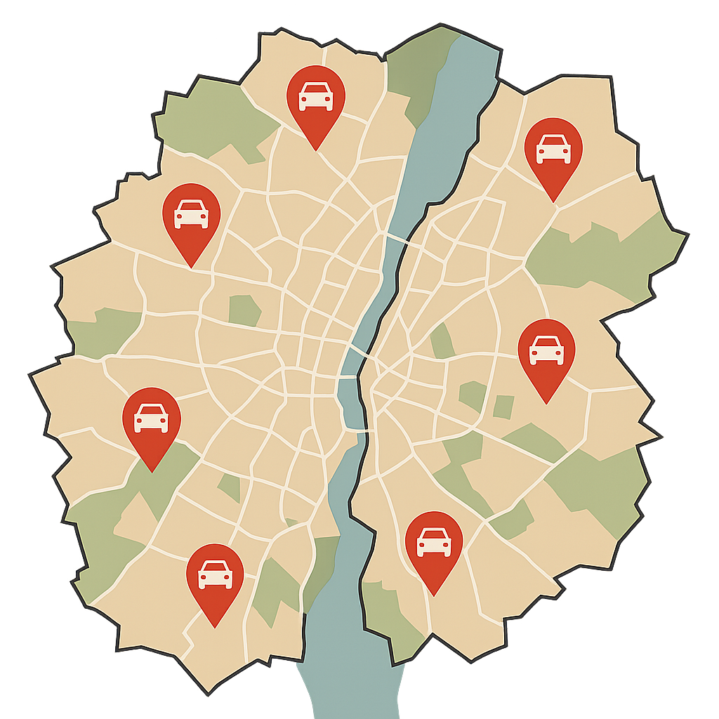 Stadtkarte von Flensburg mit Markierungen für regionalen Autoankauf und einfachem Auto Verkaufen über Online-Service