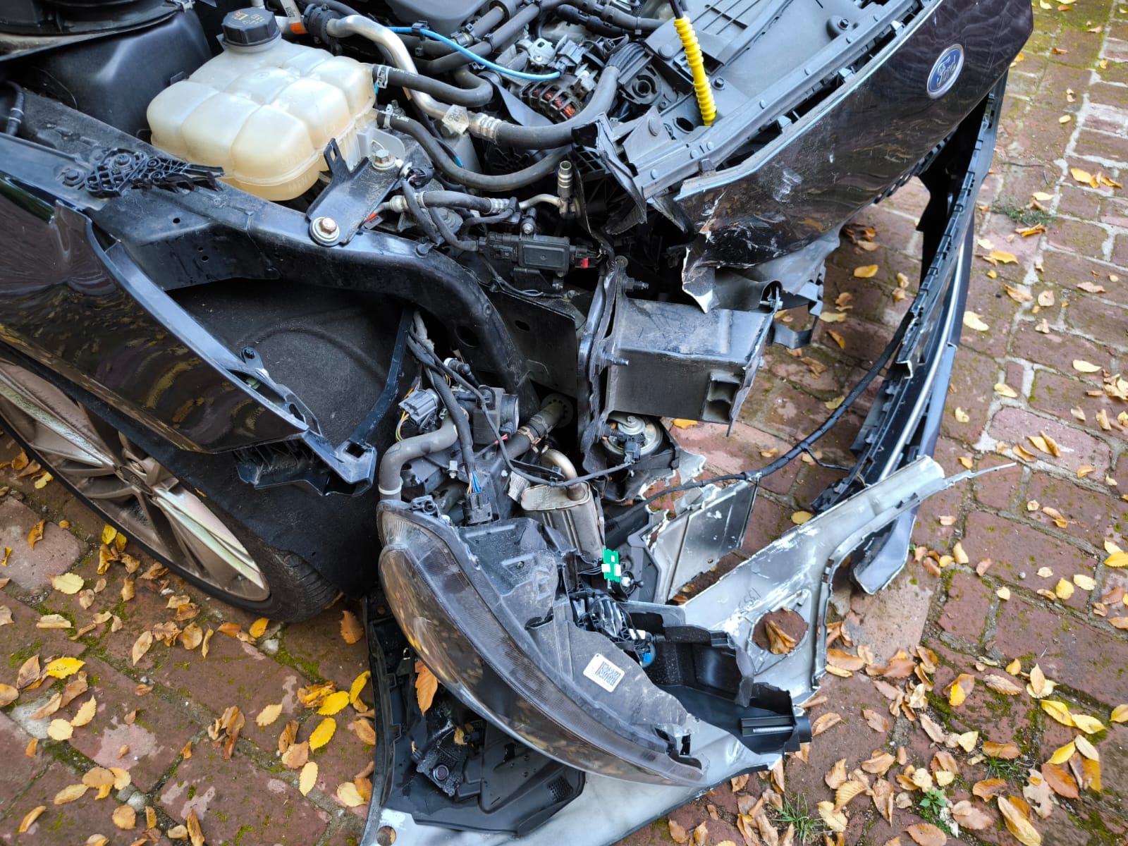 Stark beschädigter Ford mit Frontschaden nach Unfall für Verkauf als Unfallwagen in Freiburg im Breisgau