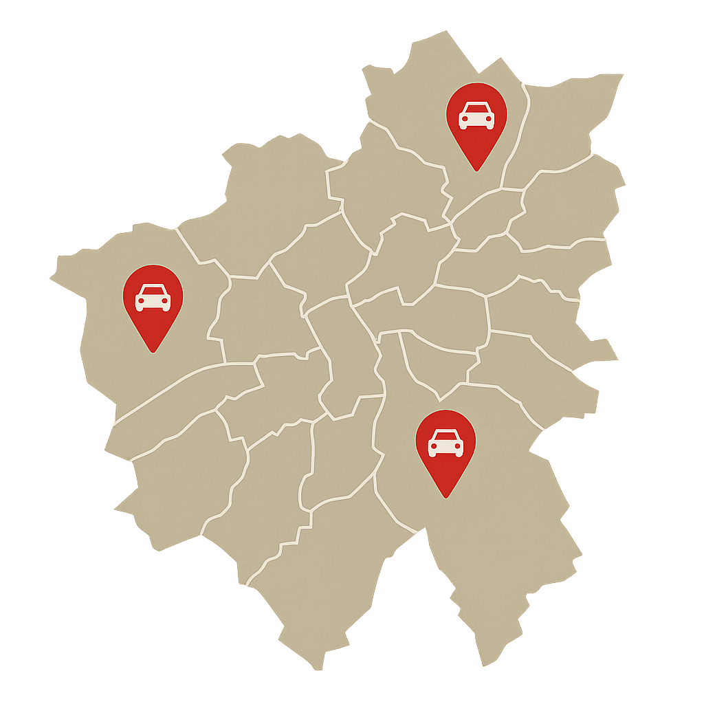 Stadtkarte von Hagen mit Markierungen für den PKW-Ankauf im Umland wie Iserlohn Schwerte und Witten zum Auto Verkaufen