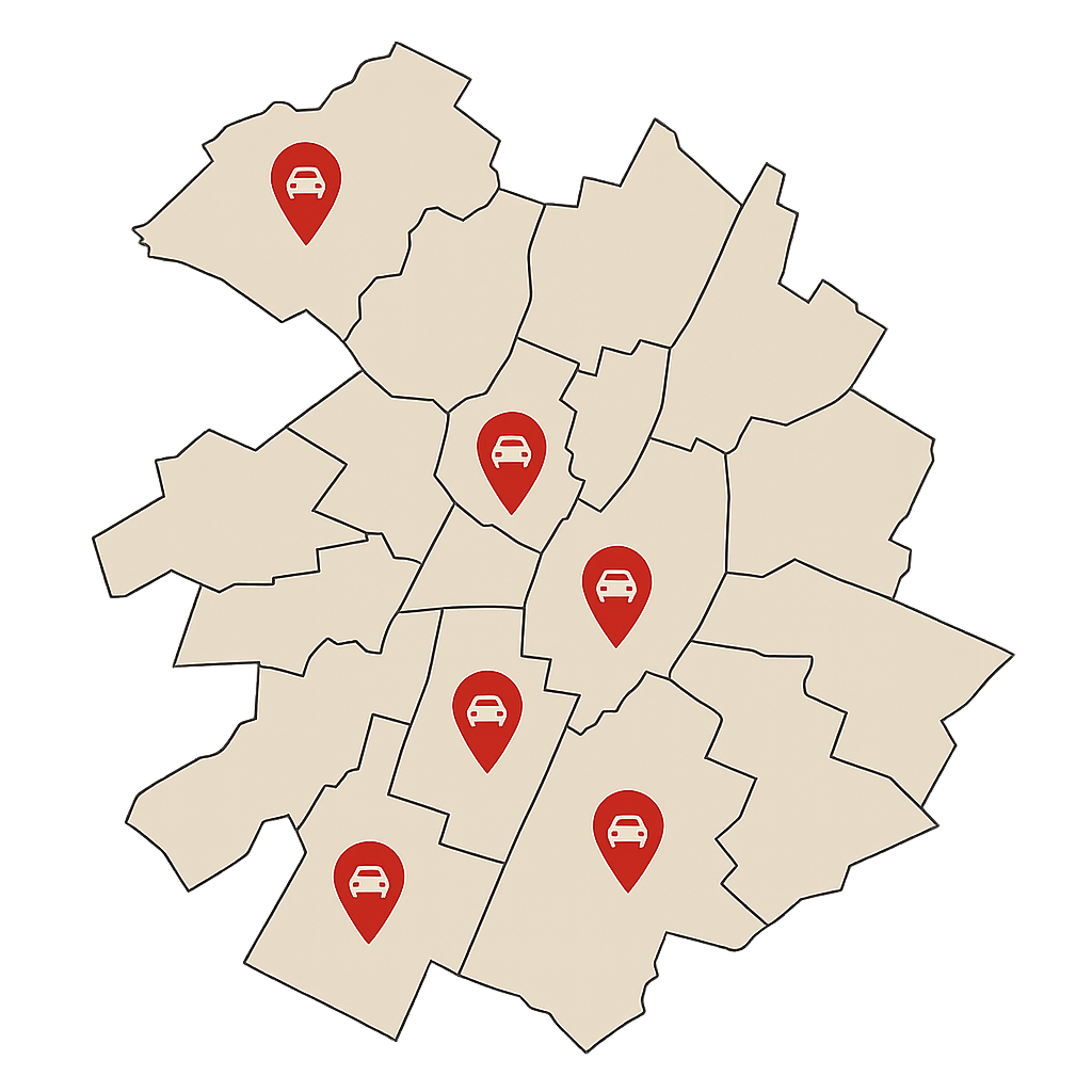 Auto in Lahr Innenstadt verkaufen mit digitalem Standortservice auf Stadtkarte