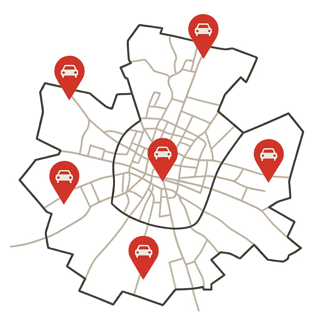 Stadtkarte von Lemgo mit markierten Standorten zum Auto Verkaufen im Kreis Lippe