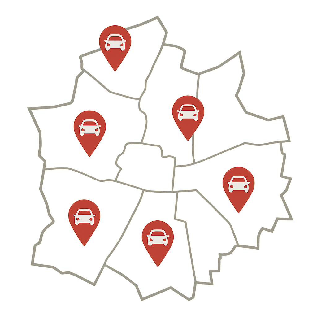 Auto Verkaufen in Löhne und Umgebung mit regionalem Service für Bad Oeynhausen Herford und Kirchlengern auf Stadtkarte mit Markierungen
