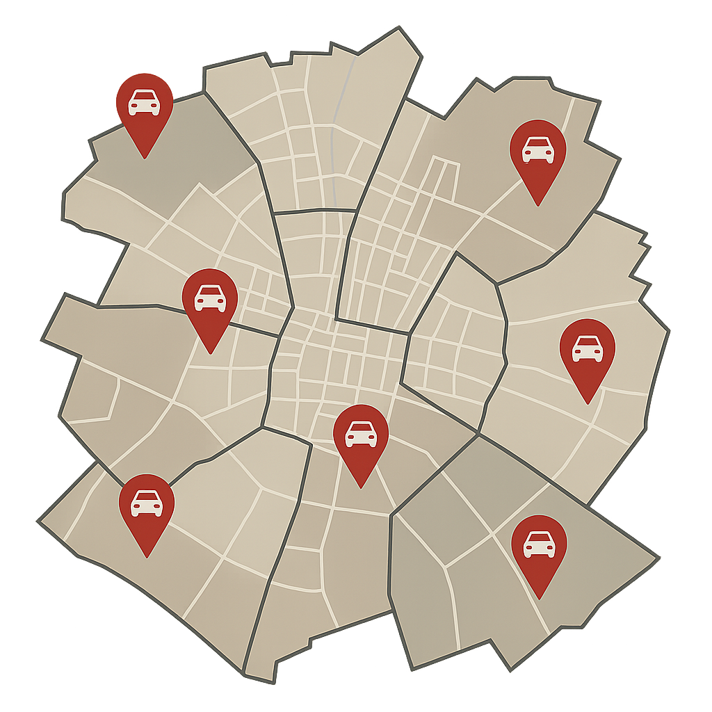 Stadtkarte von Rastatt mit Markierungen für den Autoankauf zwischen Karlsruher Straße und Ludwig-Wilhelm-Straße zur Orientierung beim Auto Verkaufen