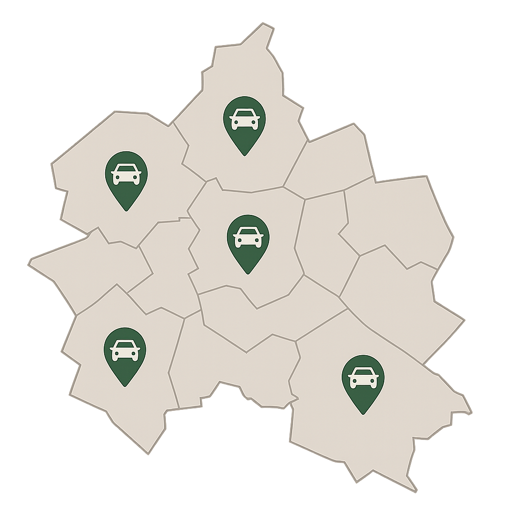 Detailkarte von Sankt Augustin mit Markierungen zum Auto Verkaufen entlang wichtiger Routen von der Bonner Straße bis zur Frankfurter Straße