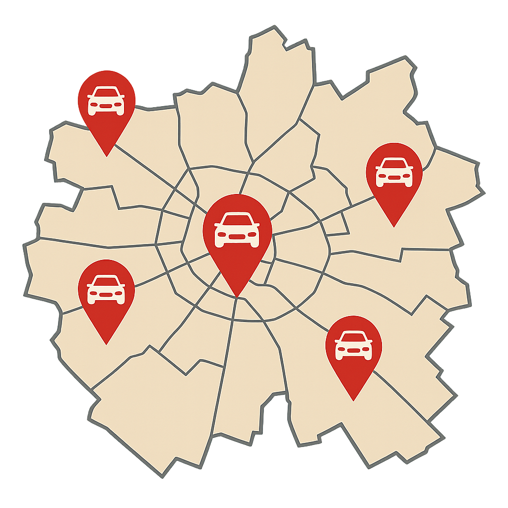 Stadtkarte von Soest mit Markierungen für Auto Verkaufen in Soest Innenstadt Deiringsen und Ampen