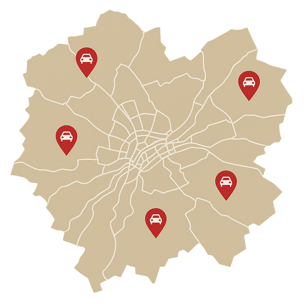 Stadtkarte von Suhl mit Markierungen für den Autoankauf in Suhl Zella Mehlis und Meiningen zur einfachen Nutzung des digitalen Autoverkaufs