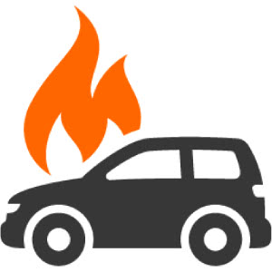 Icon – Fahrzeug in Flammen