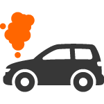 Icon mit rauchendem Motorschaden