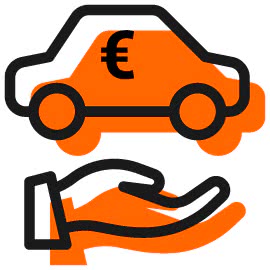 Hand hebt Auto beim Autoverkauf