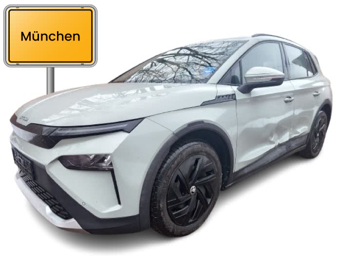 Unfallwagen beim Verkaufen in München am Ortsschild