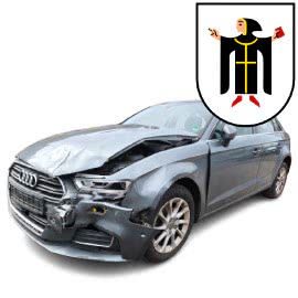 Audi beim Unfallwagen Verkaufen in München mit Wappen