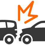 Icon mit zwei Unfallautos