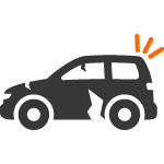 Icon defektes Auto mit Schäden