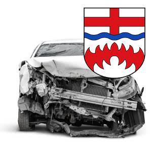 Wappen Paderborn mit Unfallauto