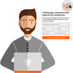 Unfallwagen-Daten werden am PC im Formular eingetragen